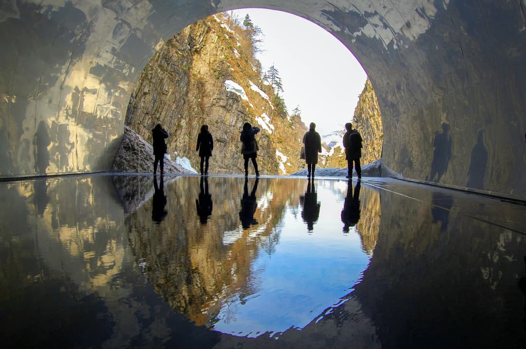 Tunnel of light in Niigata, Japan