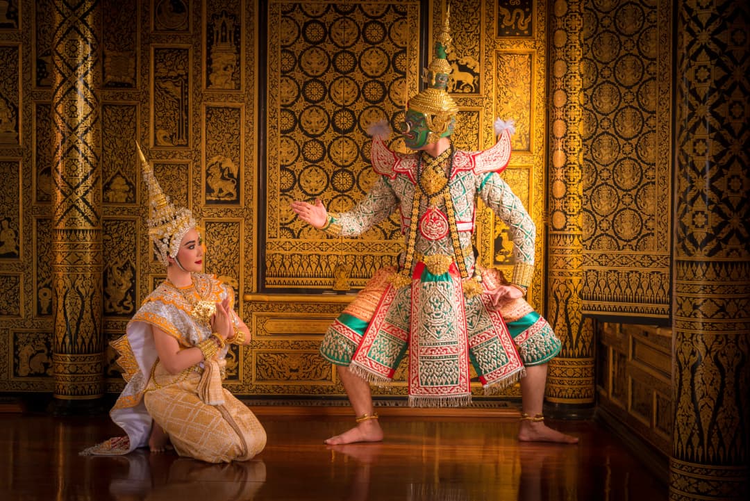 Thailand traditional dancing during Phi Ta Khon